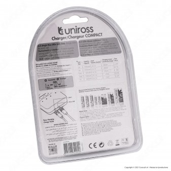 Uniross Caricabatterie Compact 4+2 per Batterie Ricaricabili AA - AAA
