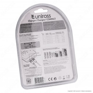 Uniross Caricabatterie Compact 4+2 per Batterie Ricaricabili AA - AAA