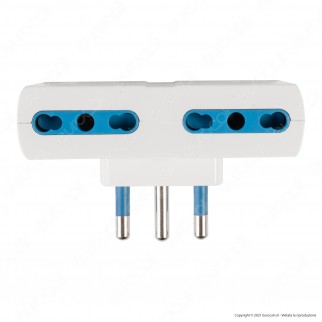 Ecova Adattatore Quadruplo con 4 Prese Laterali 10/16A 2P+T Colore