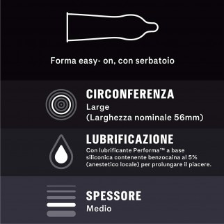 Preservativi Durex Retard ad Azione Ritardante e Forma Easy-On -