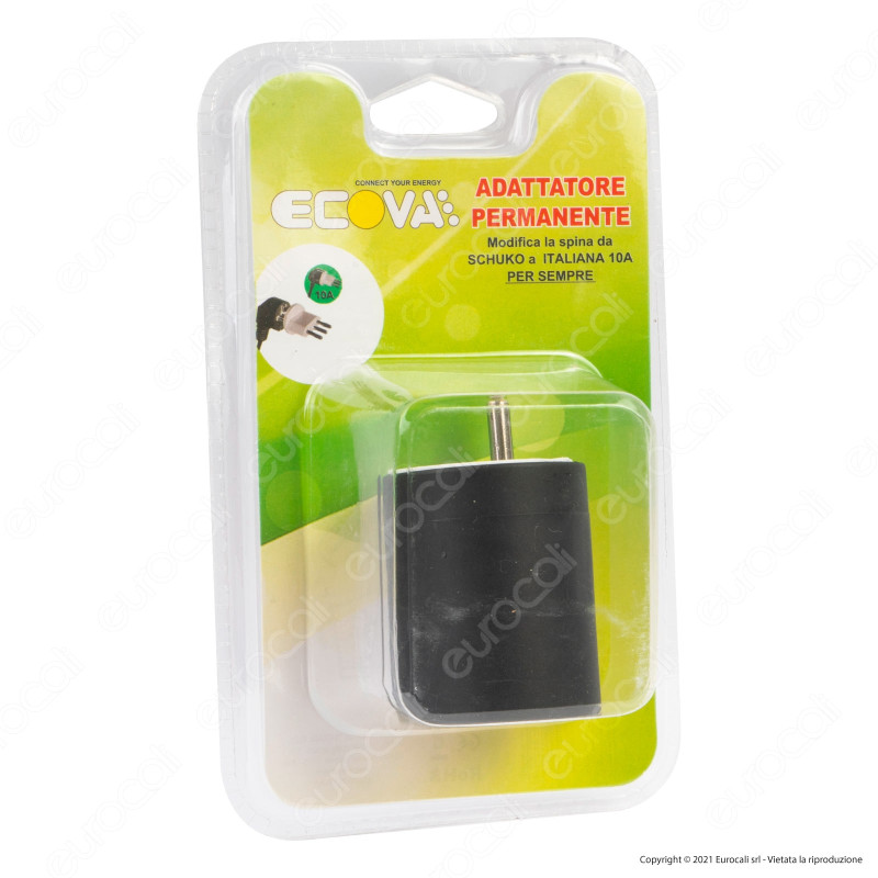 Ecova Adattatore Permanente da Shuko a Italiana 10A 2P+T Colore