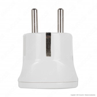 Ecova Adattatore Singolo Schuko con Presa Bipasso 10/16A 2P+T - mod.