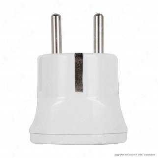 Ecova Adattatore Singolo Schuko con Presa Bipasso 10/16A 2P+T - mod.