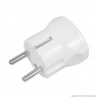Ecova Adattatore Singolo Schuko con Presa Bipasso 10/16A 2P+T - mod.