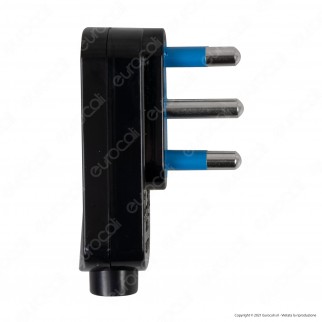 Ecova Spina Singola Angolare 16A 2P+T Salvaspazio con Uscita Cavo