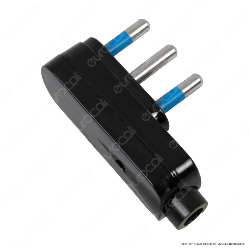 Ecova Spina Singola Angolare 16A 2P+T Salvaspazio con Uscita Cavo