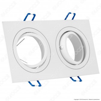 V-Tac VT-783SQ Portafaretto Orientabile da Incasso per 2 Lampadine