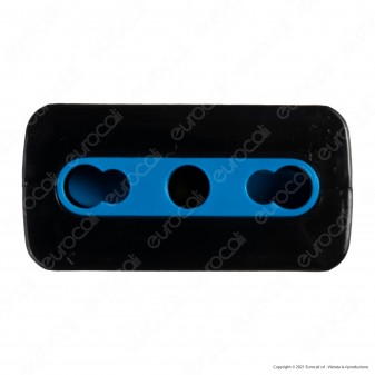 Ecova Presa Singola 10/16A 2P+T con Uscita Cavo Dritta Colore Nero -