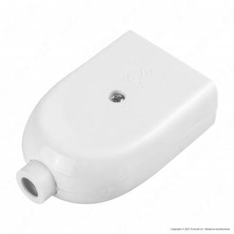 Ecova Presa Singola 10/16A 2P+T con Uscita Cavo Dritta Colore Bianco