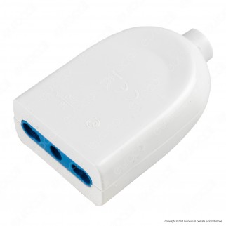 Ecova Presa Singola 10/16A 2P+T con Uscita Cavo Dritta Colore Bianco