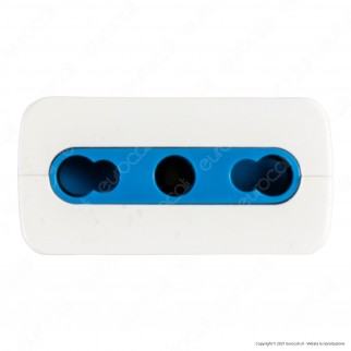 Ecova Presa Singola 10/16A 2P+T con Uscita Cavo Dritta Colore Bianco