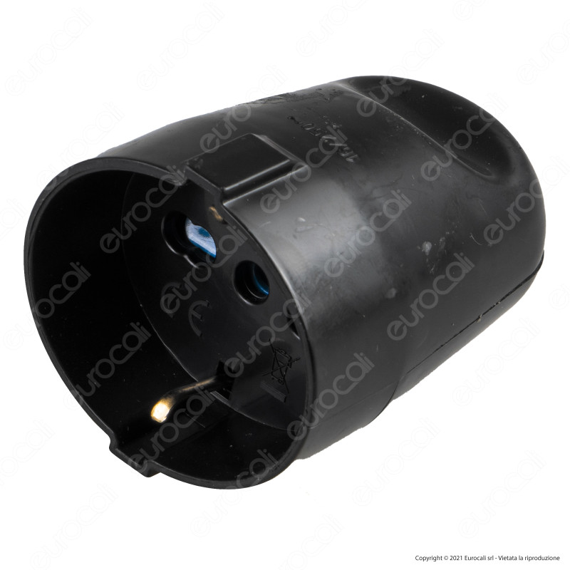 Ecova Presa Singola Schuko + 10/16A 2P+T Con Uscita Cavo Dritta