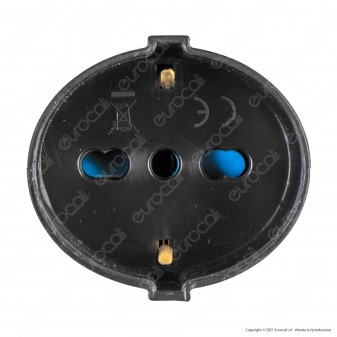 Ecova Presa Singola Schuko + 10/16A 2P+T Con Uscita Cavo Dritta