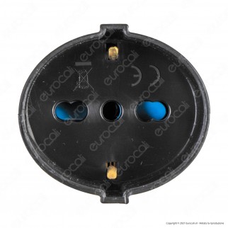 Ecova Presa Singola Schuko + 10/16A 2P+T Con Uscita Cavo Dritta