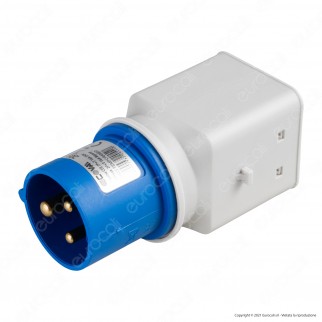 Ecova Adattatore con 1 Spina CEE industriale 2P+T e 1 Presa SCHUKO +