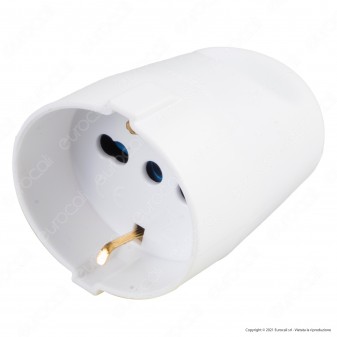 Ecova Presa Singola Schuko + 10/16A 2P+T Con Uscita Cavo Dritta
