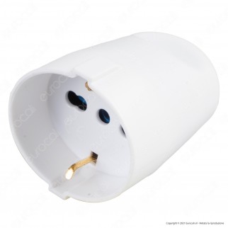 Ecova Presa Singola Schuko + 10/16A 2P+T Con Uscita Cavo Dritta