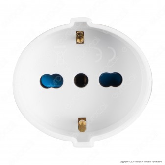 Ecova Presa Singola Schuko + 10/16A 2P+T Con Uscita Cavo Dritta