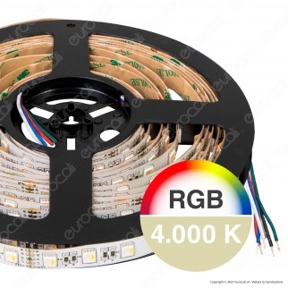 FAI Striscia LED RGB+W Multicolore 96W 60 LED/metro 24V Bobina 5