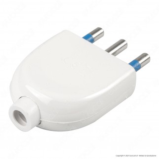 Ecova Spina Singola 16A 2P+T con Uscita Cavo Dritta Colore Bianco -