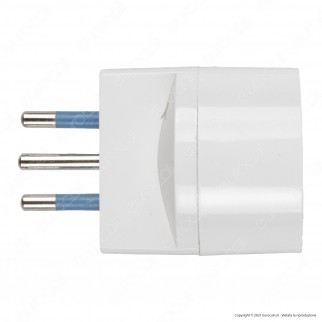 Ecova Adattatore Singolo Spina 10A 2P+T con Presa Schuko + 10A 2P+T