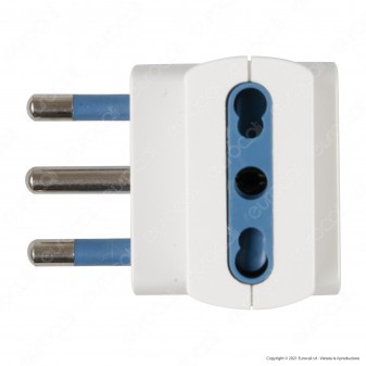 Ecova Adattatore Triplo con Spina 16A 2P+T e 3 Prese 10/16A 2P+T