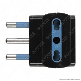 Ecova Adattatore Triplo con Spina 16A 2P+T e 3 Prese 10/16A 2P+T