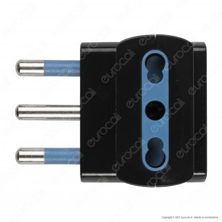 Ecova Adattatore Triplo con Spina 16A 2P+T e 3 Prese 10/16A 2P+T