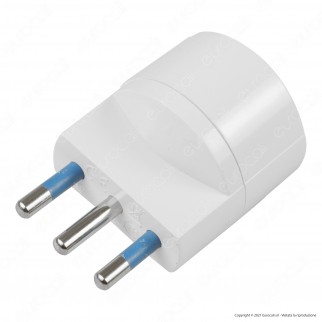 Ecova Adattatore Singolo Spina 16A 2P+T con Presa Schuko + 10A 2P+T