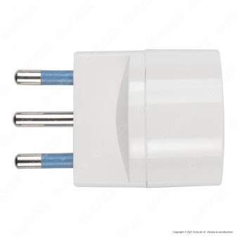 Ecova Adattatore Singolo Spina 16A 2P+T con Presa Schuko + 10A 2P+T