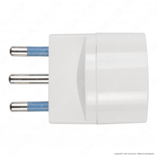 Ecova Adattatore Singolo Spina 16A 2P+T con Presa Schuko + 10A 2P+T