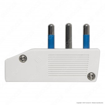 Ecova Spina Singola 16A 2P+T Salvaspazio Reversibile con Uscita Cavo