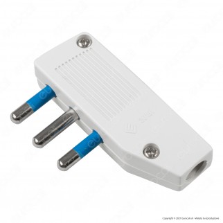 Ecova Spina Singola 16A 2P+T Salvaspazio Reversibile con Uscita Cavo