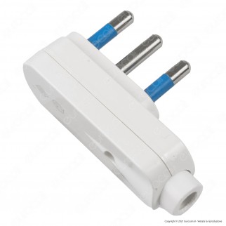 Ecova Spina Singola Angolare 16A 2P+T Salvaspazio con Uscita Cavo