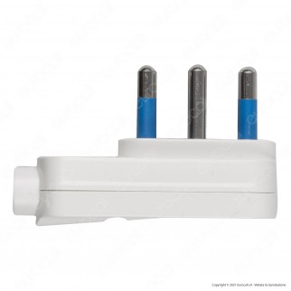 Ecova Spina Singola Angolare 16A 2P+T Salvaspazio con Uscita Cavo