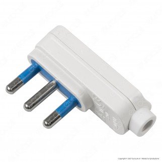 Ecova Spina Singola Angolare 16A 2P+T Salvaspazio con Uscita Cavo