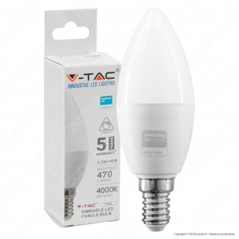 V-Tac PRO VT-293D Lampadina LED E14 5,5W Candela Chip Samsung
