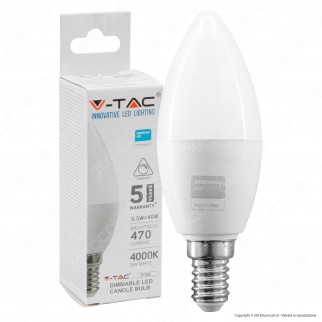 V-Tac PRO VT-293D Lampadina LED E14 5,5W Candela Chip Samsung