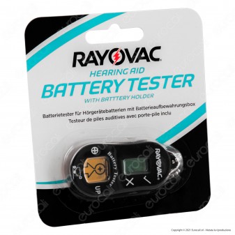 Rayovac Tester + Portabatterie Per Pile Apparecchi Acustici