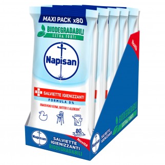 Napisan Salviette Biodegradabili Igienizzanti Formula 0% - 5