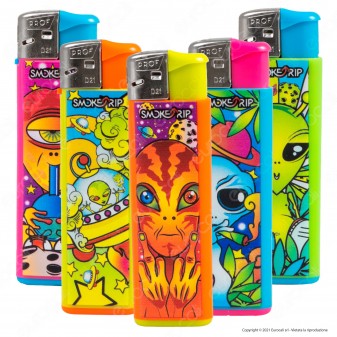 SmokeTrip Color Accendini Elettronici Fantasia Alien - 5 Accendini