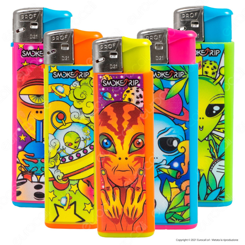 SmokeTrip Color Accendini Elettronici Fantasia Alien - 5 Accendini