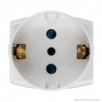 Ecova Adattatore Triplo con 1 Presa Schuko + 10A 2P+T e 2 Prese