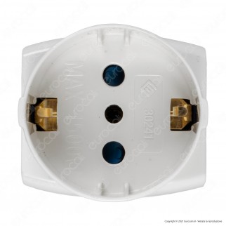 Ecova Adattatore Triplo con 1 Presa Schuko + 10A 2P+T e 2 Prese