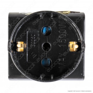 Ecova Adattatore Triplo con 1 Presa Centrale Schuko + 10A 2P+T e 2