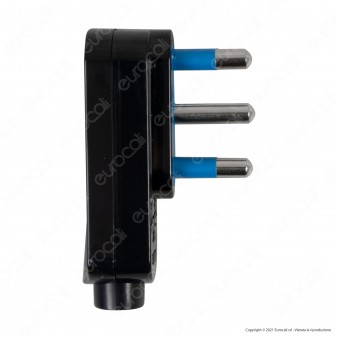 Ecova Spina Singola Angolare 16A 2P+T Salvaspazio Con Uscita Cavo A