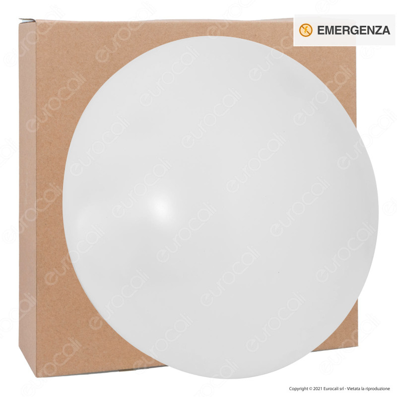 FAI Plafoniera LED 18W IP44 Forma Circolare con Copertura Bianca