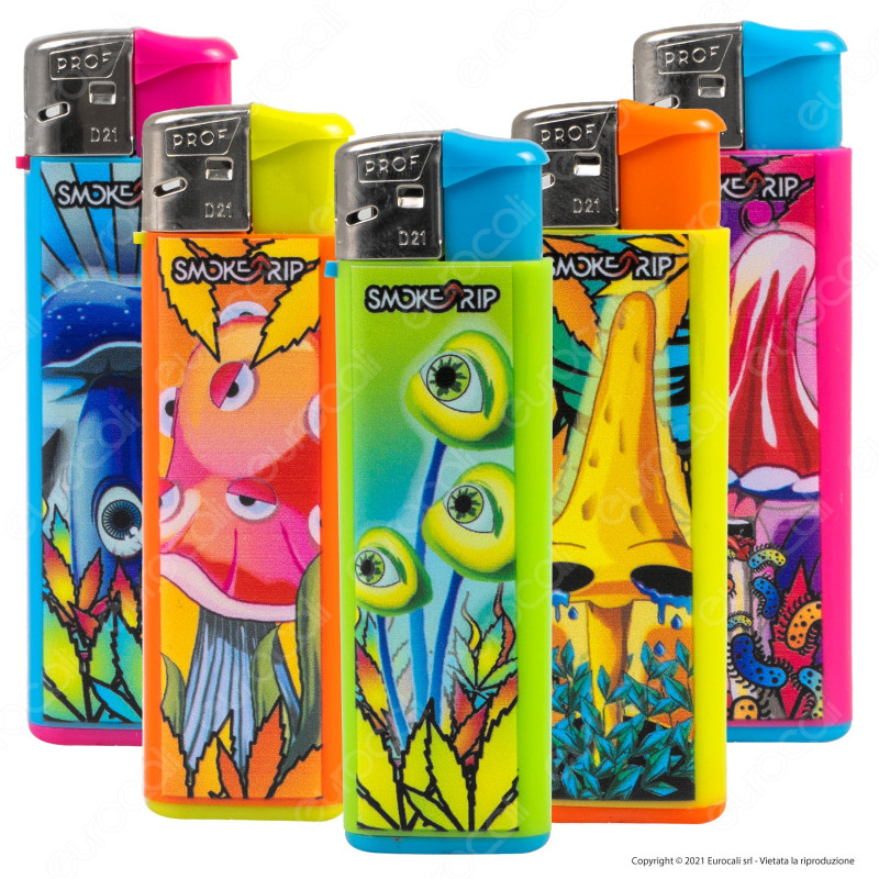 SmokeTrip Color Accendini Elettronici Fantasia Mushroom - 5 Accendini