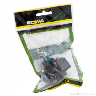 Ecova Adattatore Triplo con Spina 16A 2P+T e 3 Prese 10/16A 2P+T