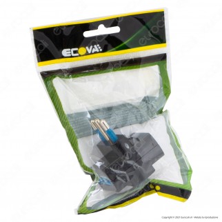 Ecova Adattatore Triplo con Spina 16A 2P+T e 3 Prese 10/16A 2P+T